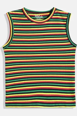 METRO KIDS COMPANY Boys Multicoloured Striped T-shirt