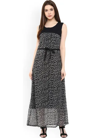 Mayra Women Grey Printed Maxi Dress