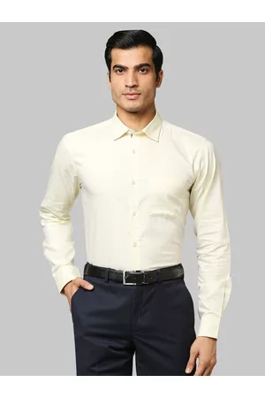Park Avenue Men Yellow Slim Fit Cotton Formal Shirt