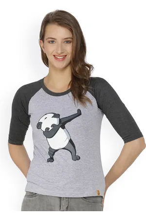 Campus Women Grey Printed Pure Cotton Top