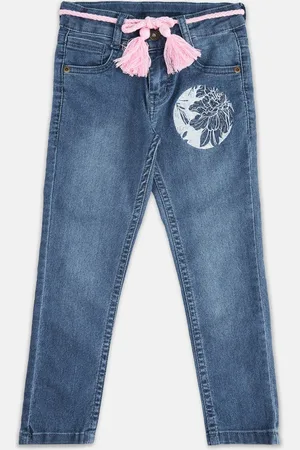Pantaloons Girls Blue Light Fade Cotton Jeans