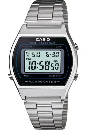 Casio Vintage B640WD-1AVDF Black Digital Dial Silver Stainless Steel Band D129