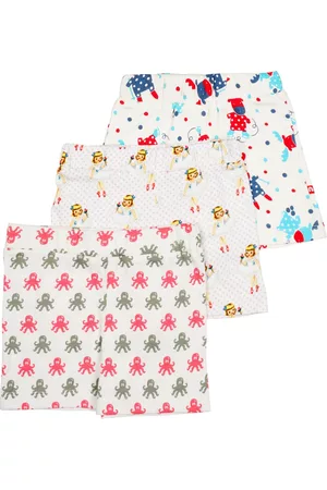 Nino Bambino Kids Assorted Printed Pure Organic Cotton Pack Of 3 Shorts