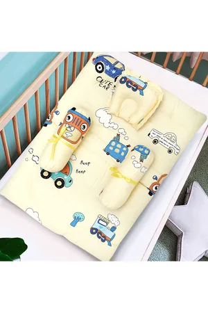 Baby Moo Yellow Mattress Set With Neck Pillow and Bolsters