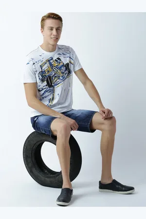 Huetrap Men White Printed Round Neck T-shirt