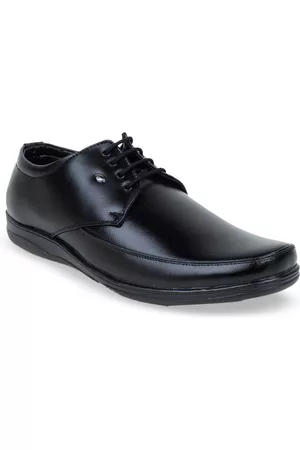 ACTION Men Black Solid Formal Derbys