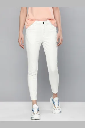 Kook N Keech Women White Super Skinny Fit Mid-Rise Clean Look Stretchable Crop Jeans