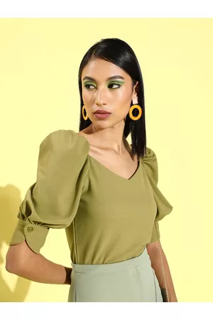 Rare Fashion Women Gorgeous Green Sleek Top