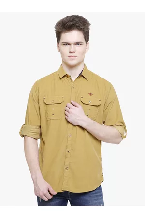 Kuons Avenue Men Beige Smart Slim Fit Solid Casual Shirt