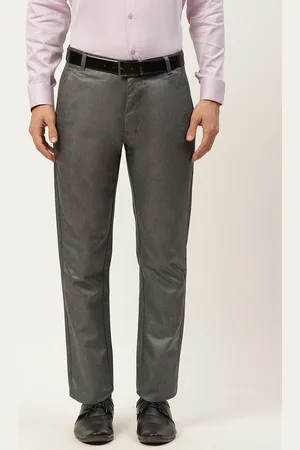 SOJANYA Men Charcoal Grey Smart Formal Trousers