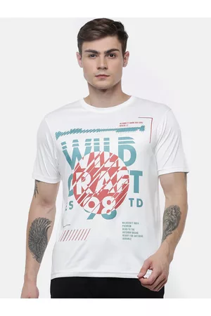Wildcraft Men White Typography Printed T-shirt