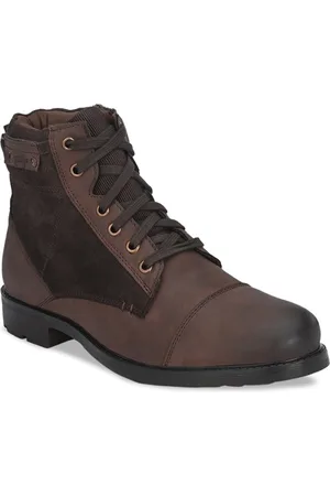 Delize Men Brown Mid-Top Flat Boots