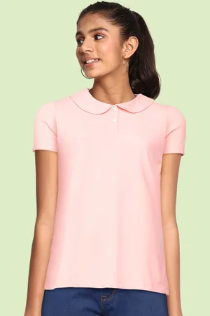 METRO KIDS COMPANY Girls Coral Polo Collar T-shirt