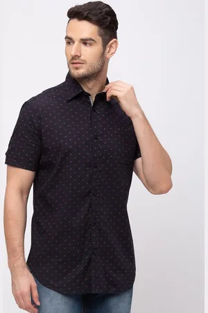 Kenneth Cole Men Black & Pink Regular Fit Printed Casual Shirt