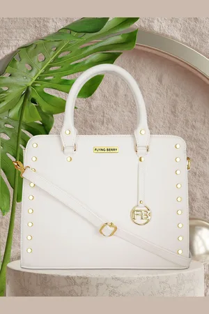 FLYING BERRY Off-White Embellished Handheld Bag