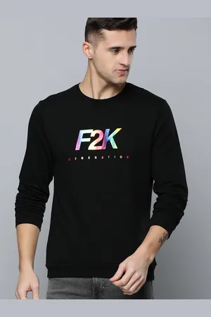Flying Machine Men Black Typography Printed Pullover Sweatshirt