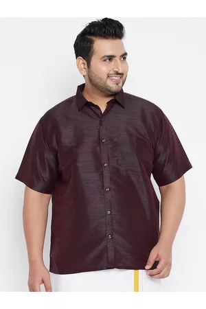Vastramay Men Burgundy Opaque Casual Shirt