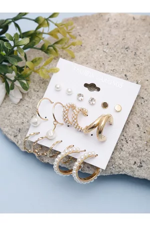 Celena Cole Gold-Toned Contemporary Studs Earrings