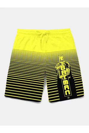 BONKIDS Boys Flurosecent Green Striped Shorts