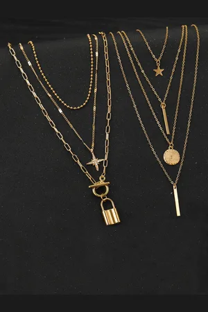 Jewels Galaxy Set Of 2 Gold-Plated Layered Necklace
