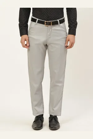 SOJANYA Men Grey Checked Formal Trousers