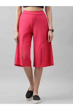ATHENA Women Fuchsia Flared Solid Culottes