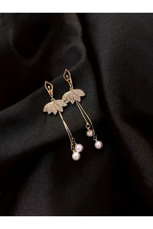 Yellow Chimes Women Gold-Toned Contemporary Drop Earrings