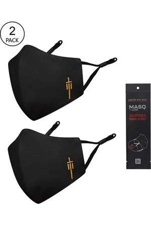 Masq Men Pack Of 2 4-Ply Reusable Anti-Pollution Pure Cotton Cloth Masks