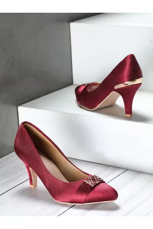 SHEZONE Maroon Party Pumps
