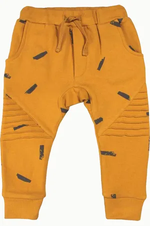 Nino Bambino Girls Yellow Printed Cotton Leggings