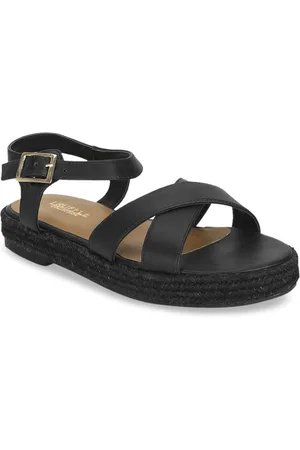 Truffle Collection Women Black Solid Sandals