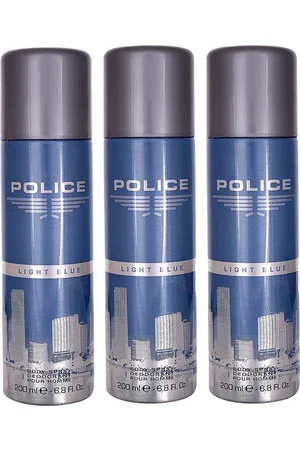 Police Men Set of 3 Light Blue Deodorant Body Spray - 200 ml Each