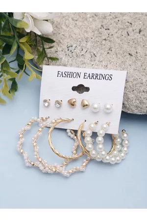 Celena Cole Gold-Toned Contemporary Hoop & Stud Earrings Set of 6