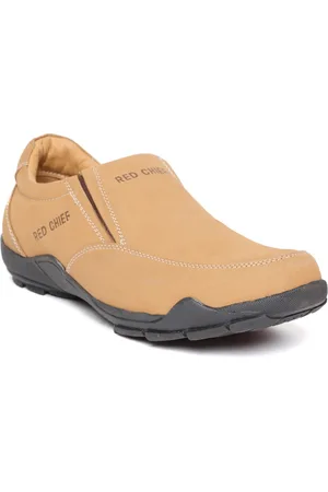 Red Chief Men Brown Leather Slip-Ons