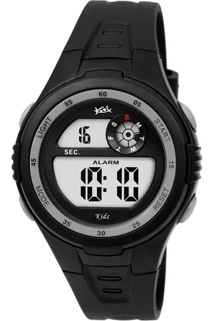 Kool Unisex Kids Grey Dial & Black Straps Digital Watch