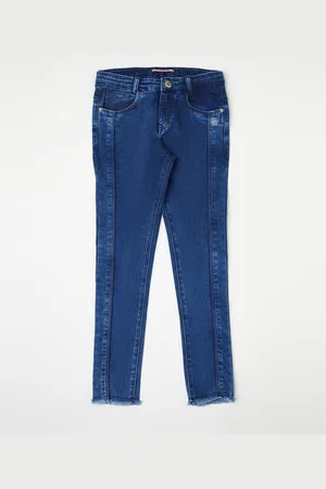 Crimsoune Club Girls Blue Mid Rise Slim Fit Jeans