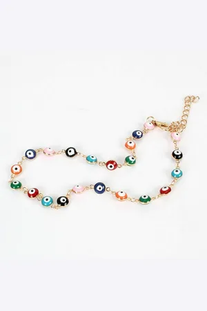 EL REGALO Women Red & Blue Gold-Plated Evileye Necklace