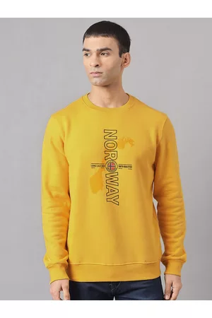 Richlook Men Yellow Printed Sweatshirt