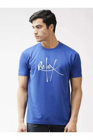 EPPE Men Blue Typography Printed Sports T-shirt