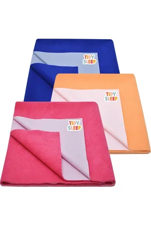 TIDY SLEEP Kids Pack Of 3 Solid Cotton Water Proof Mattress Protector