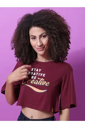 Campus Burgundy Boxy Crop Top