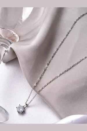 Joker & Witch Silver -Toned & White Rhinestone Pendant With Chain