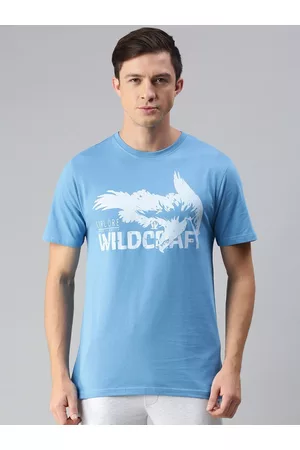 Wildcraft Men Blue Typography Printed T-shirt