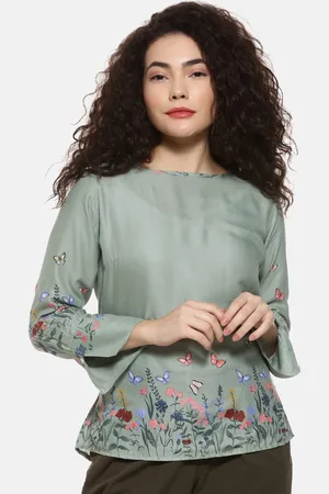 Campus Women Green Printed Top
