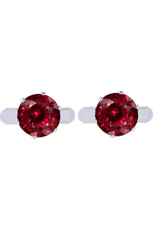 Bodha Silver-Plated Quirky CZ Gemstone Studded Cufflinks