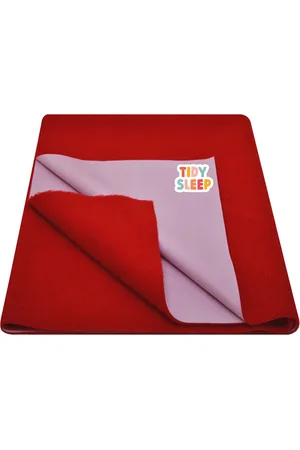 TIDY SLEEP Kids Red Solid Water Resistant Small Cotton Mattress Protector