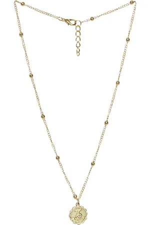 Joker & Witch Gold-Plated Capricon Zodiac Circular Pendant With Chain