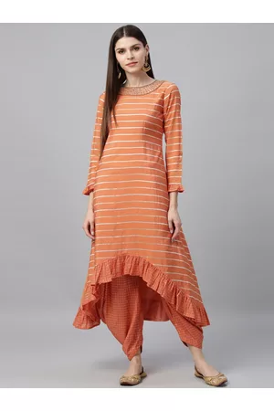 SOJANYA Bottoms  Buy SOJANYA Stitched Orange With Green and Golden Border  Men Dhoti Online  Nykaa Fashion
