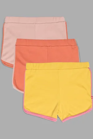 Nino Bambino Girls Pack Of 3 100% Organic Cotton Shorts