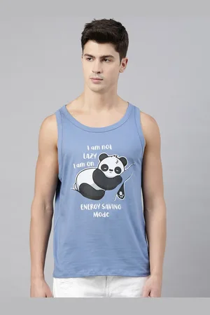 Bushirt Men Blue Printed Round Neck Cotton T-shirt